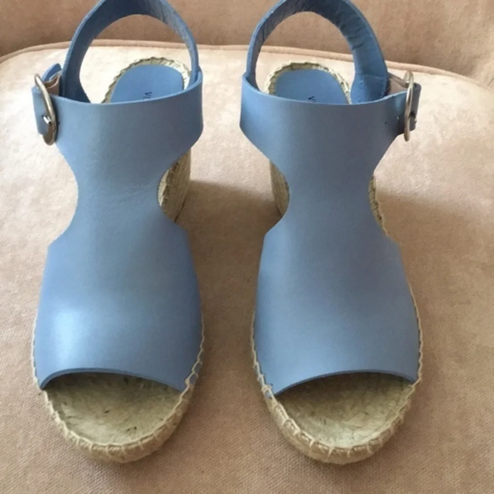 VIA‎ SPIGA Blue Leather Espadrille Wedge